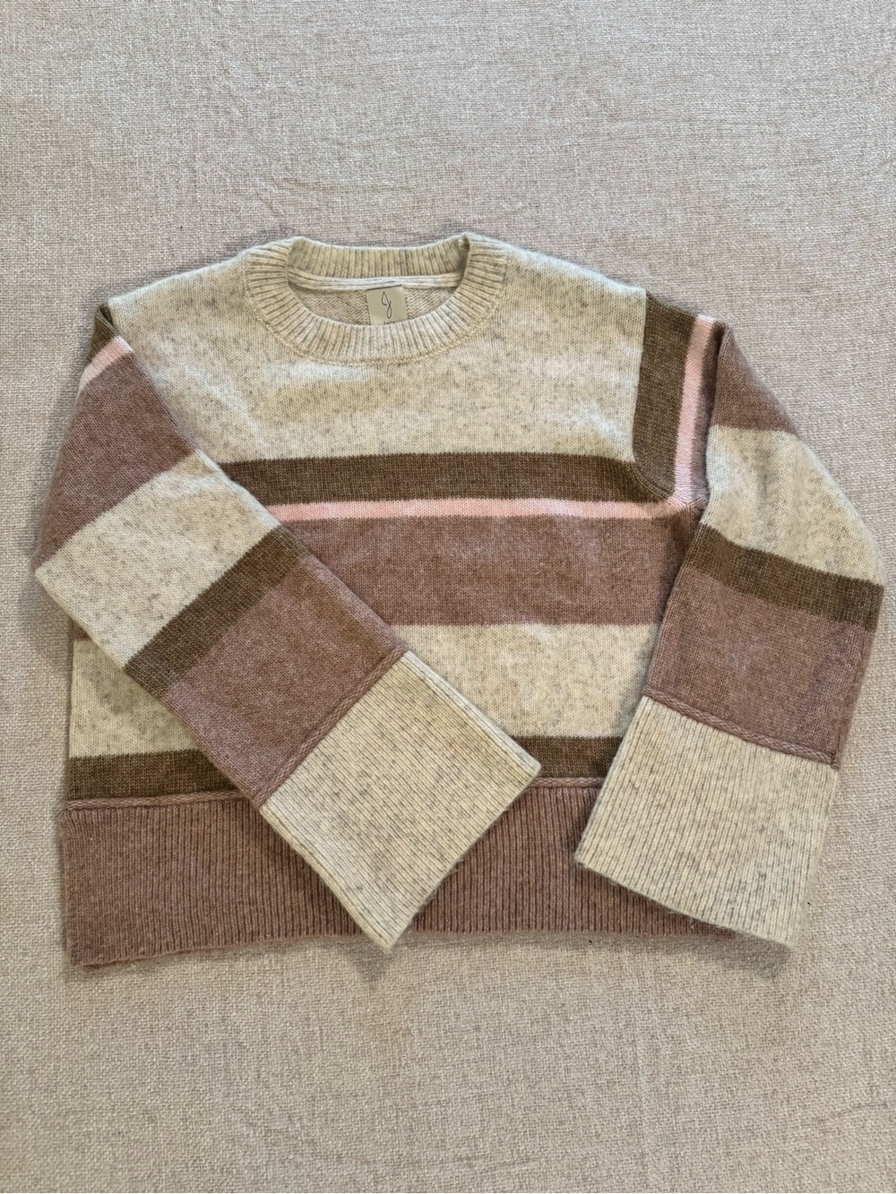 Joie Soft Sweater Brown Pink Stripe Medium